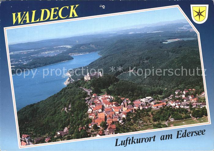Waldeck Edersee Schloss Luftkurort Fliegeraufnahme