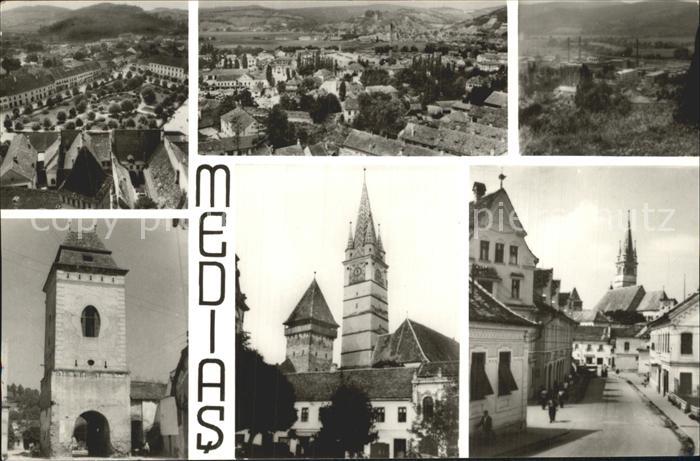 Medias Mediasch SIBIU Hermannstadt RO Teilansichten Kirche Turm Torbogen