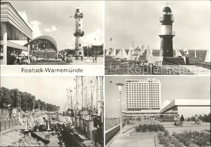 Warnemuende Ostseebad Gaststaette Teepott Leuchtturm Hafen Hotel Neptun