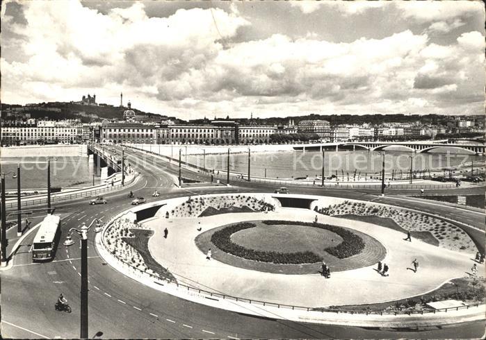 Lyon France Pont de la Guillotiere Rhone Colline de Fourviere