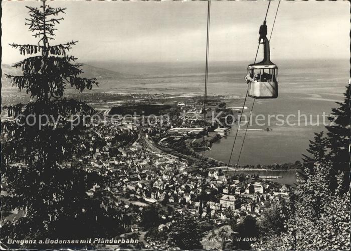 Bregenz Vorarlberg Panorama Blick vom Pfaender Pfaenderbahn Bergbahn Bodensee