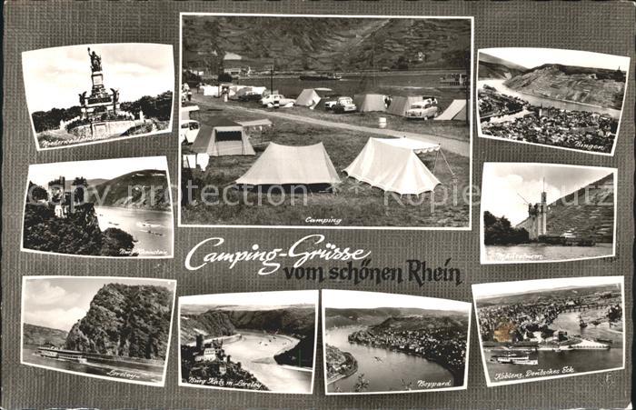 Koblenz Rhein Deutsches Eck  Camping Niederwalddenkmal Burg-Rheinstein Loreley B