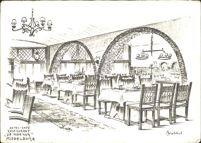 Middelburg Zeeland Hotel Cafe Restaurant De Huifkar Kuenstlerkarte