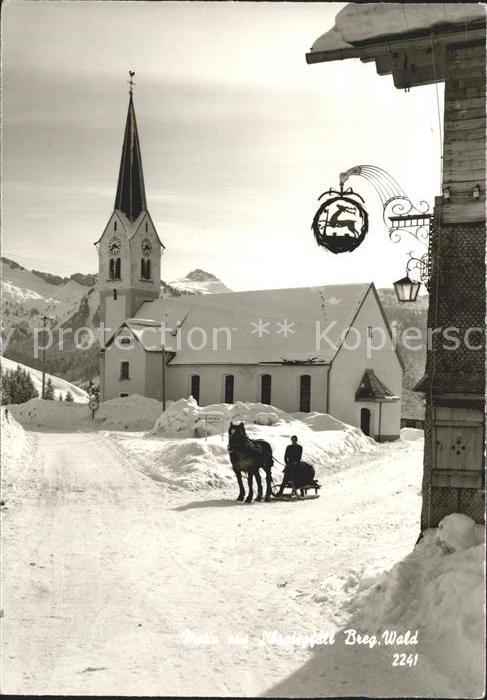 Sibratsgfaell Vorarlberg Kirche Pferdeschlitten