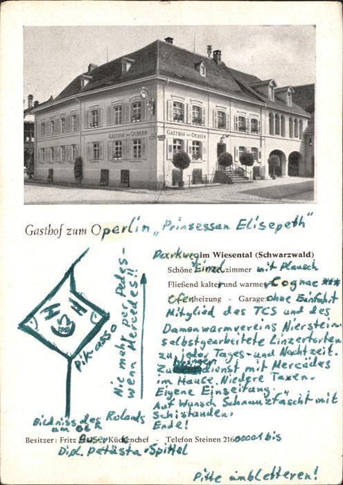 Steinen Wiesental Gasthof zum Operlin