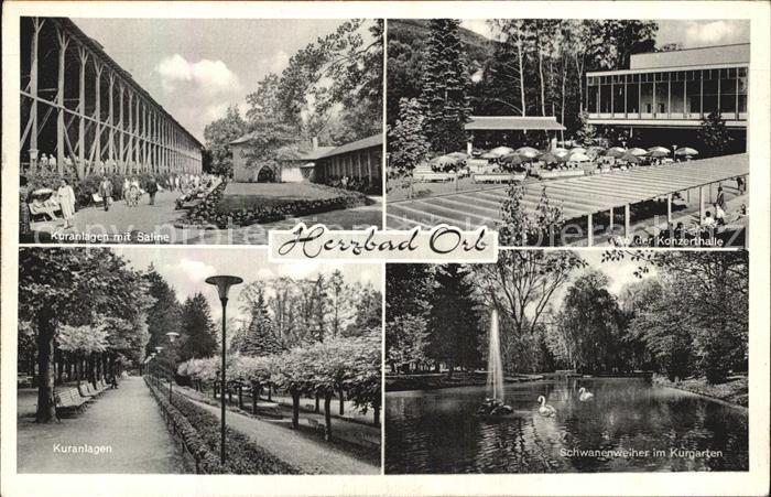 Bad Orb Kuranlagen Saline Konzerthalle Schwanenteich im Kurgarten