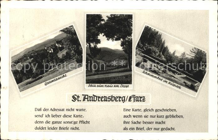 St Andreasberg Harz Gesamtansiht Haus am Berge Schwimmbad Kurpark