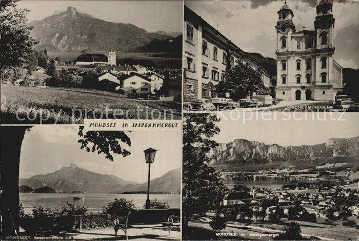 Mondsee Salzkammergut Kirche Seepromenade Totalansicht