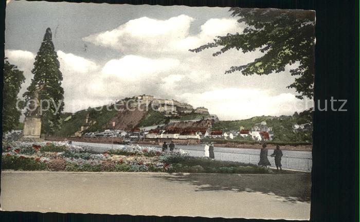 Koblenz Rhein Festung Ehrenbreitstein mit Rheinanlagen