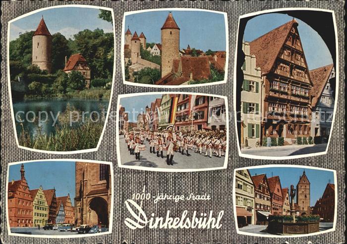 Dinkelsbuehl Faulturm Wehrtuerme Knabenkapelle Dt Haus Markt Loewenbrunnen