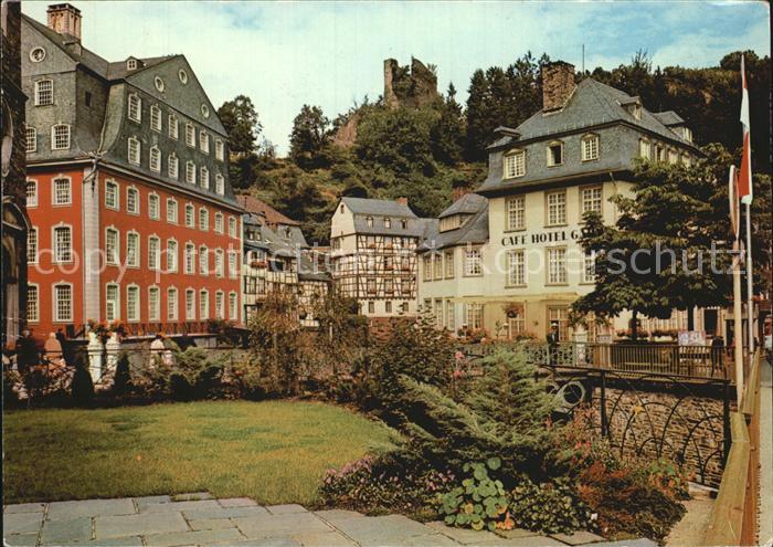 Monschau Montjoie NRW Rotes Haus und Burgruine Haller