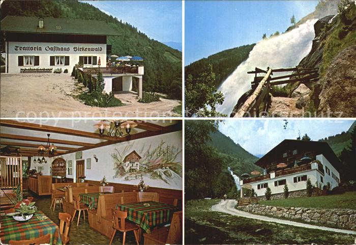 Partschins Parcines Gasthaus Birkenwald Gastraum Wasserfall