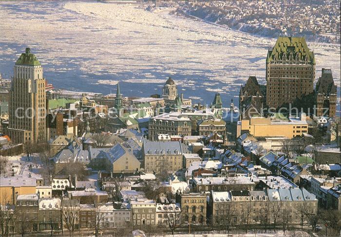 Quebec Old City in the winter Air view