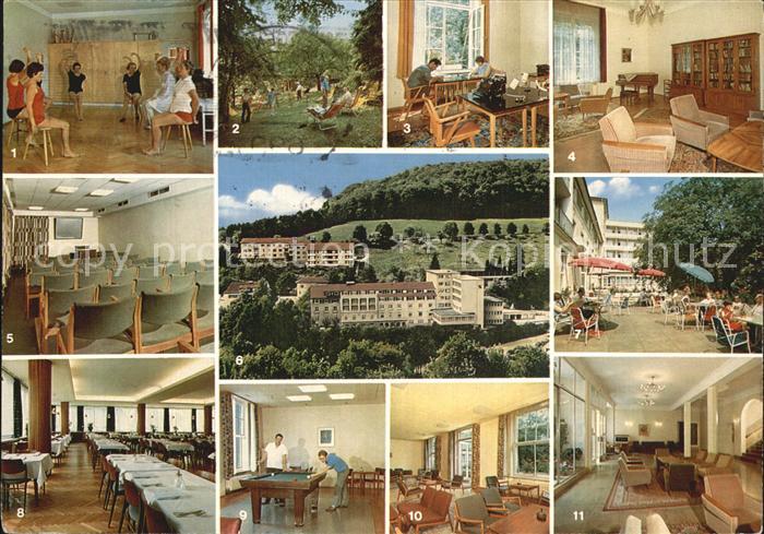 Bad Mergentheim Sanatorium Taubertal Kurklinik Gymnastik Park TV Raum Terrasse S