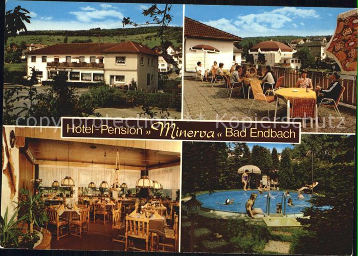 Bad Endbach Hotel Pension Minerva Terrasse Gastraum Swimmingpool