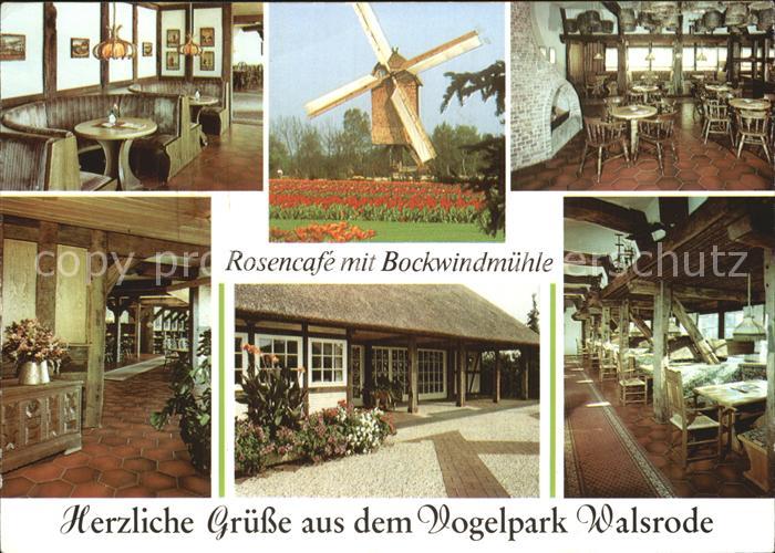 Walsrode Lueneburger Heide Rosencafe mit Bockwindmuehle Gastraeume