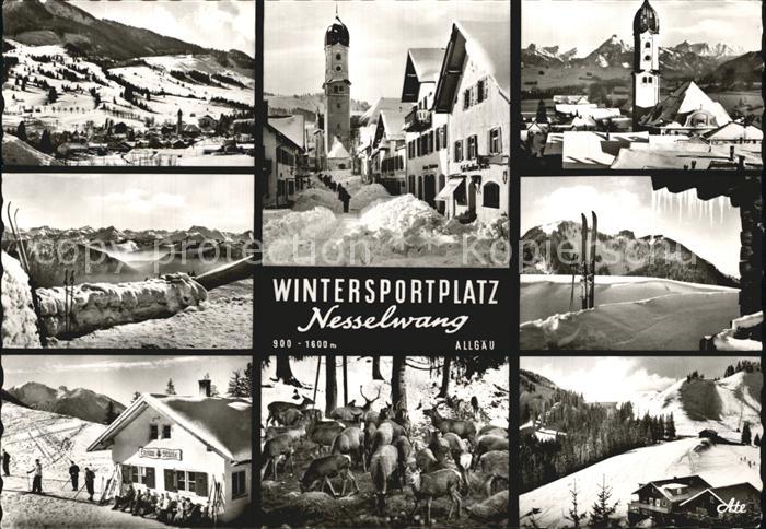 Nesselwang Allgaeu Bayern Total und Teilansichten Kirche Gasthaus Wildfuetterun