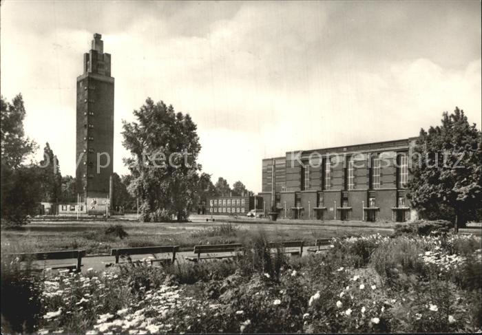 MAGDEBURG  CITY Aussichtsturm und Stadthalle im Kulturpark Rotehorn