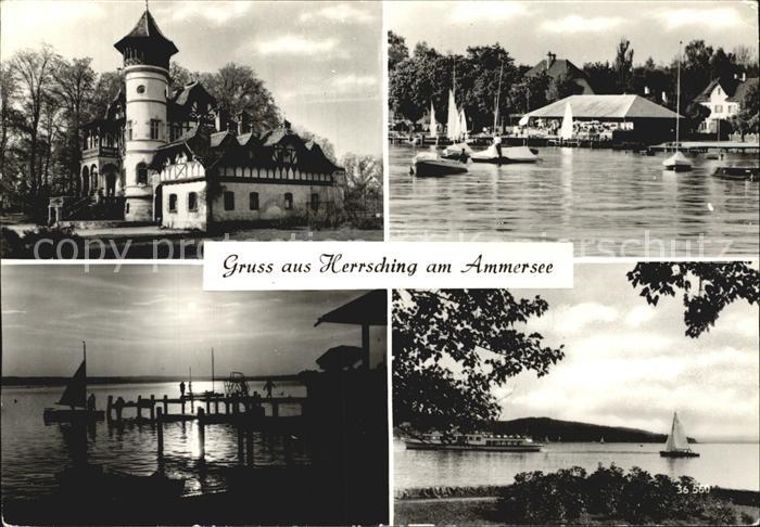 Herrsching Ammersee Schloesschen Gasthaus Bootshafen Fahrgastschiff