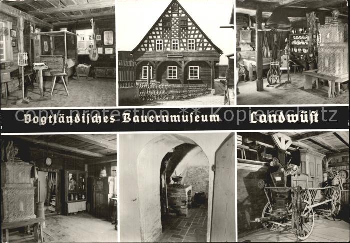 Landwuest Vogtlaend Bauernmuseum Blockstube Russkueche Kammerwagen