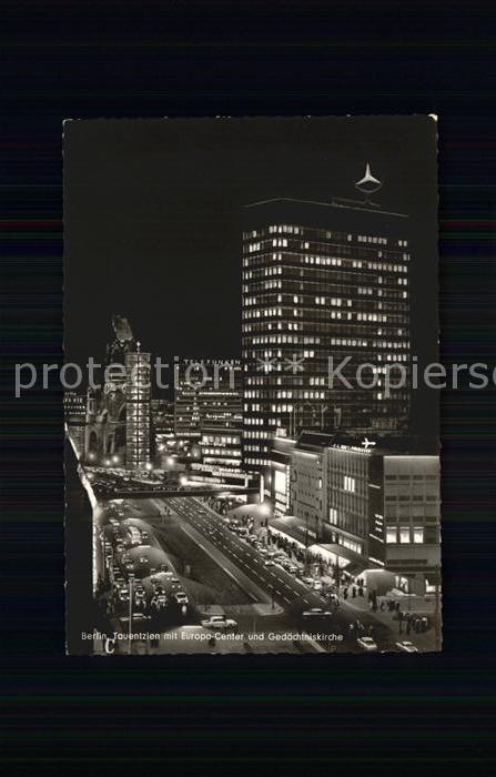 BERLIN  CITY Tauentzien mit Europa Center und Gedaechtniskirche bei Nacht