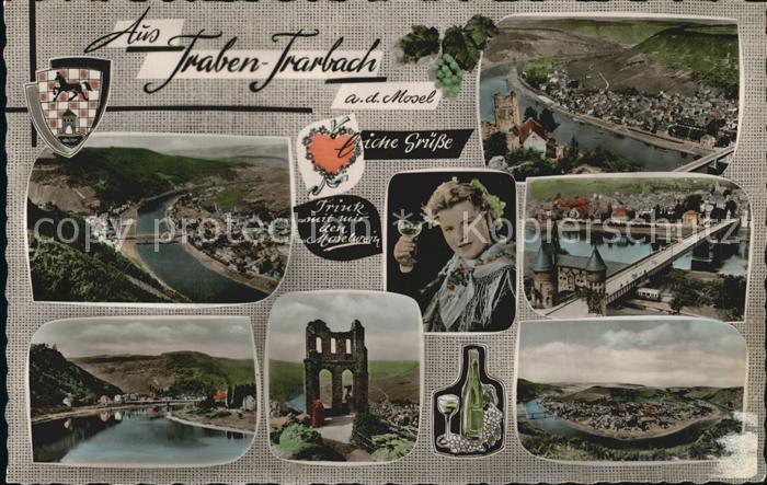 Traben-Trarbach Bruecke Panorama Tor Gesamtansicht der Weinstadt