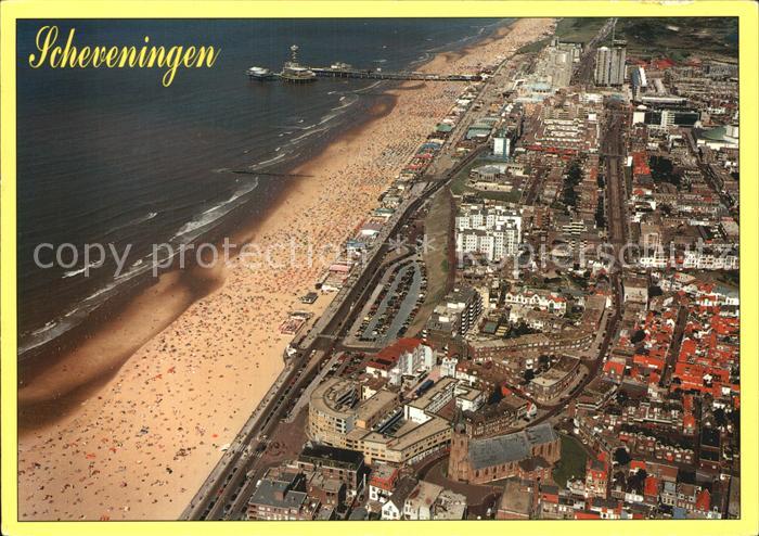 Scheveningen Fliegeraufnahme Strand mit Promenade
