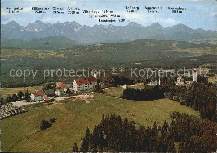 Hohenpeissenberg Panorama mit Gernspitze Koellespitze Gimpel Schlicke