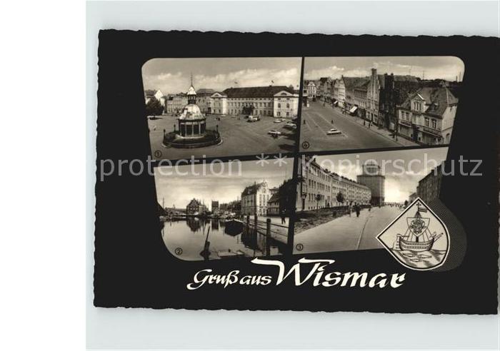 Wismar Mecklenburg Markt Wasserkunst Rathaus Hafen