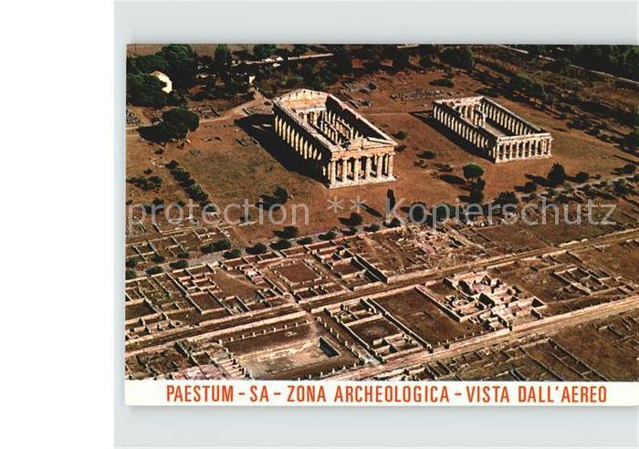 Paestum Pestum Fliegeraufnahme Archaeologische Zone