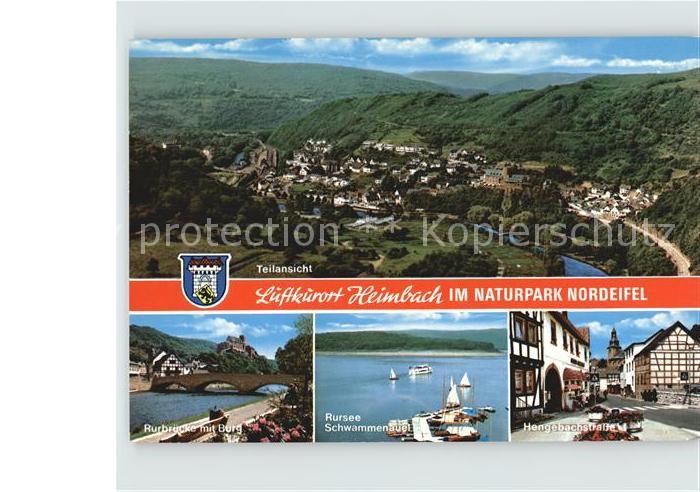 Heimbach Eifel Rursee Rurbruecke mit Burg Hegenbachstrasse