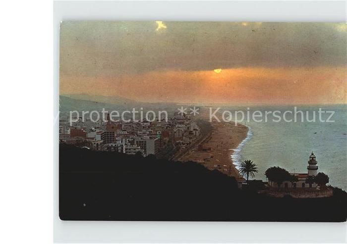 Calella Strand im Abendrot