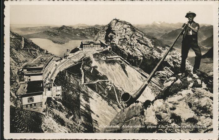 Pilatus Kulm Esel Vierwaldstaettersee Alphornblaeser