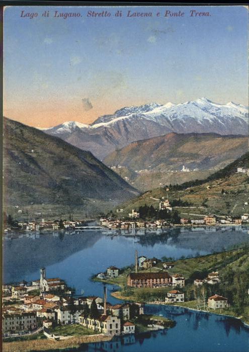 Lago di Lugano TI Stretto di Lavena e Ponte Tresa