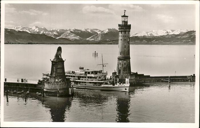 Dampfer Binnenschifffahrt Baden Leuchtturm Lindau Bodensee