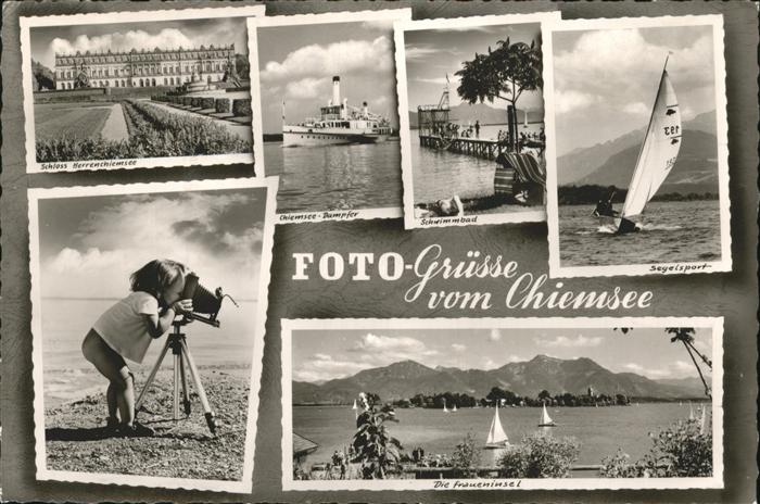Fotoapparat Chiemsee Dampfer Segelboot