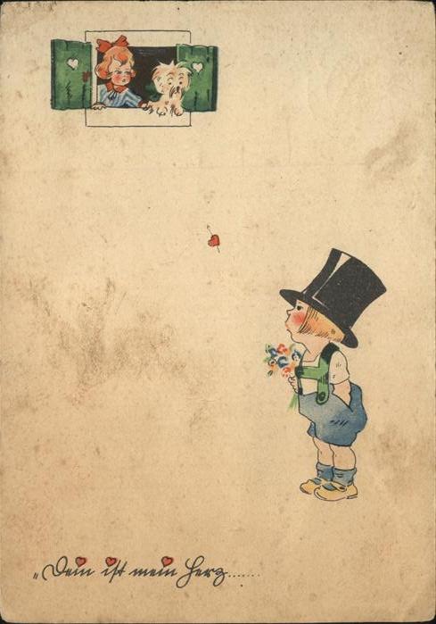 Zylinder Kinder Hund Herz