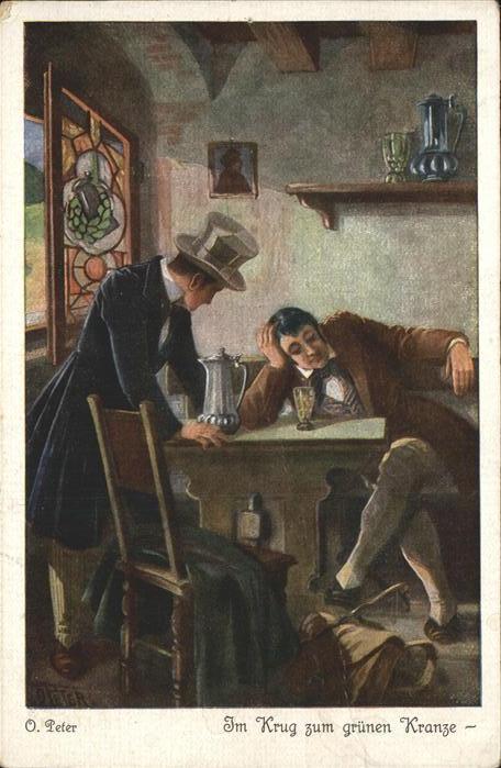 Kuenstlerkarte Nr 3954 O. Peter Zum grünen Kranze