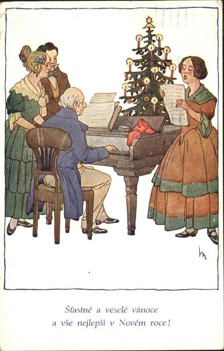 Klavier singen Weihnachtsbaum Praha