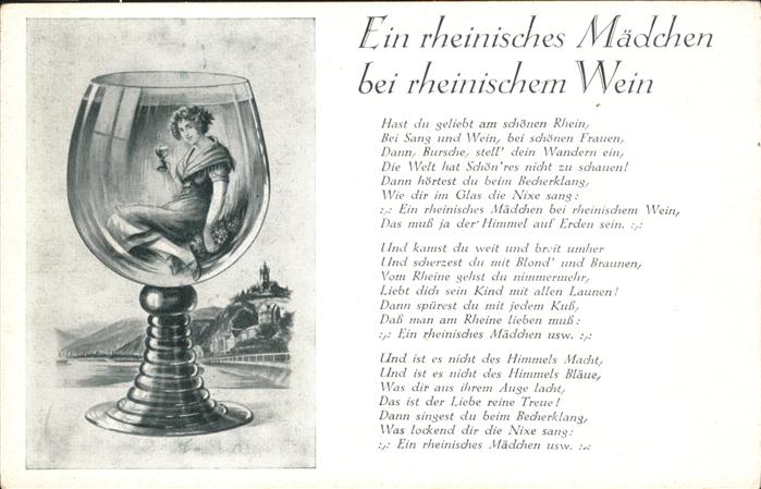 Wein Gedicht Nr. 6 Ein rheinisches Maedchen