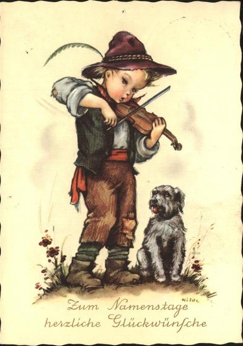 Geige Hund Kind Namenstag