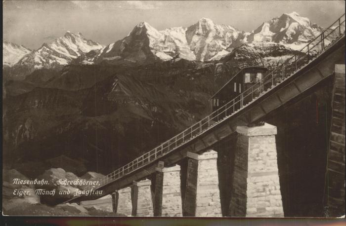 Eisenbahn Niesenbahn Schreckhörner Eiger Mönch Ju