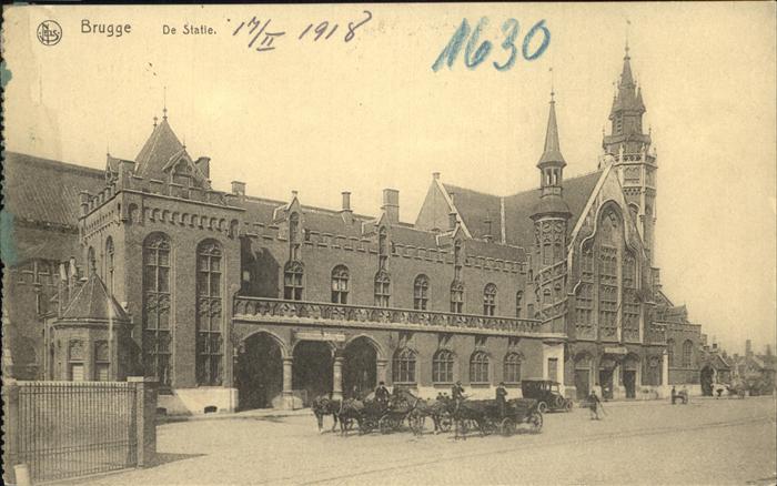 BRUGGE Bruges Belgie Statie Pferdekutschen Feldpost
