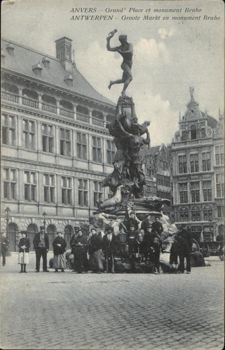 Anvers Antwerpen Grand Place Monument Brabo Markt