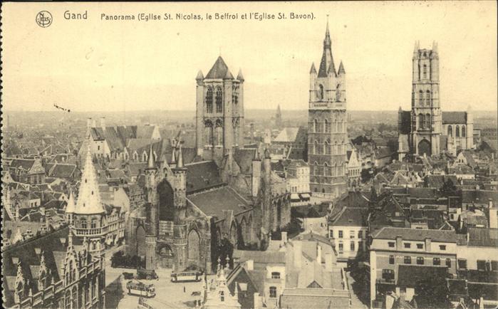 Gand Belgien Panorama Eglise St. Nicolas St. Bavon
