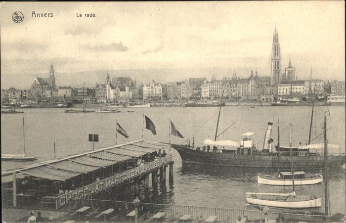 Anvers Antwerpen Rade Dampfschiff Steg