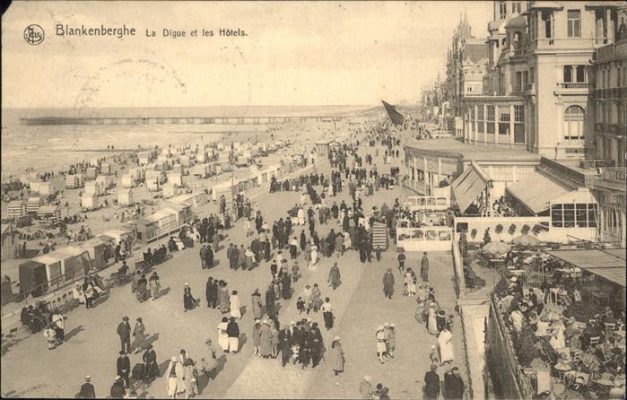 Blankenberghe Digue et les Hotels Strand