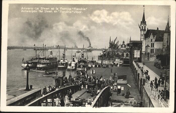 Anvers Antwerpen Le Steen flottille Flandria Dampfschiffe