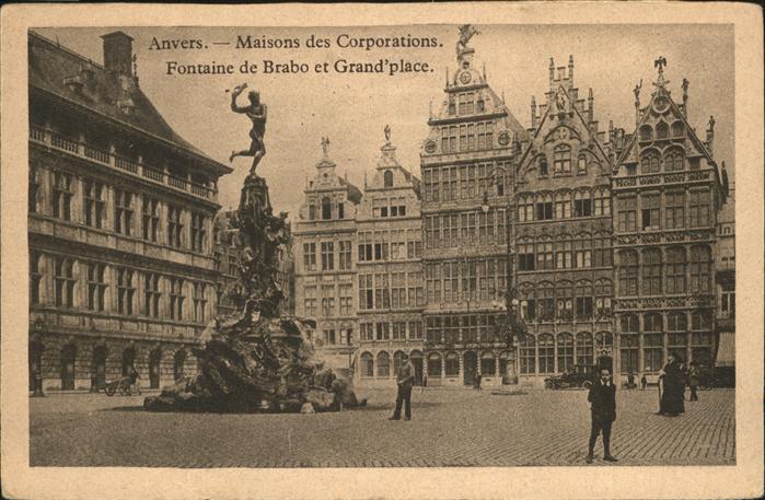 Anvers Antwerpen Maisons des Corporations Grand place Brabo