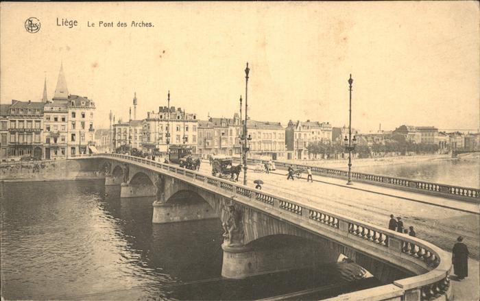 Liege Luettich Pont Arches Bruecke Strassenbahn